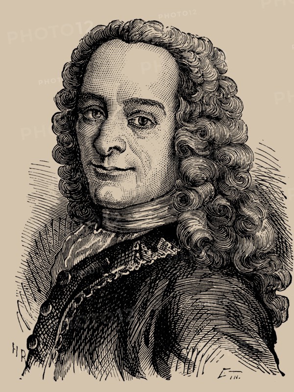 Portrait of Porträt von Francois Marie Arouet de Voltaire (1694-1778), 1889.