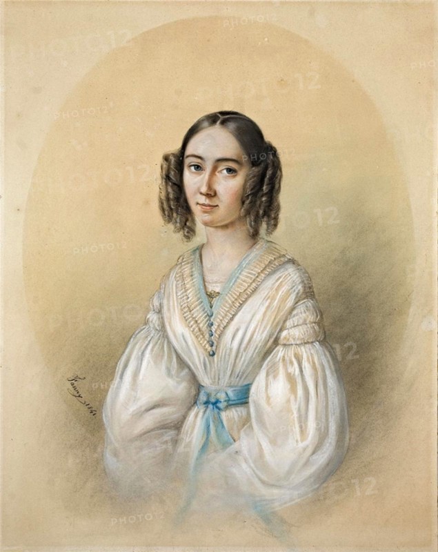 Portrait of the composer Fanny Hensel née Mendelssohn (1805-1847), 1841.