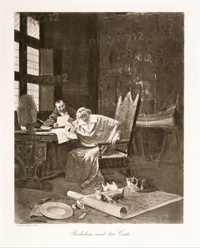 Richelieu and his cats, ca 1868.