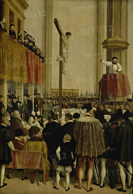 Sermon of the Papal Legate Cornelio Musso (1511-1574), in the Augustinian Church, Vienna, 1561.