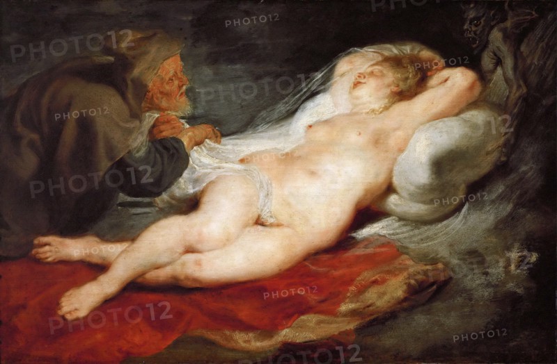 The Hermit and the Sleeping Angelica, ca 1627.