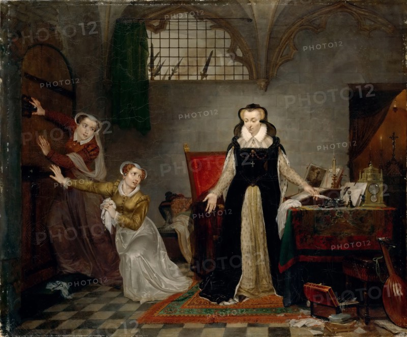 The last hours of Mary Stuart, Queen of Scots, ca 1819.