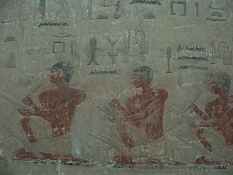 The Scribes. Relief from Mastaba of Akhethotep at Saqqara, Old Kingdom, 5th Dynasty, ca 2494-2345 BC