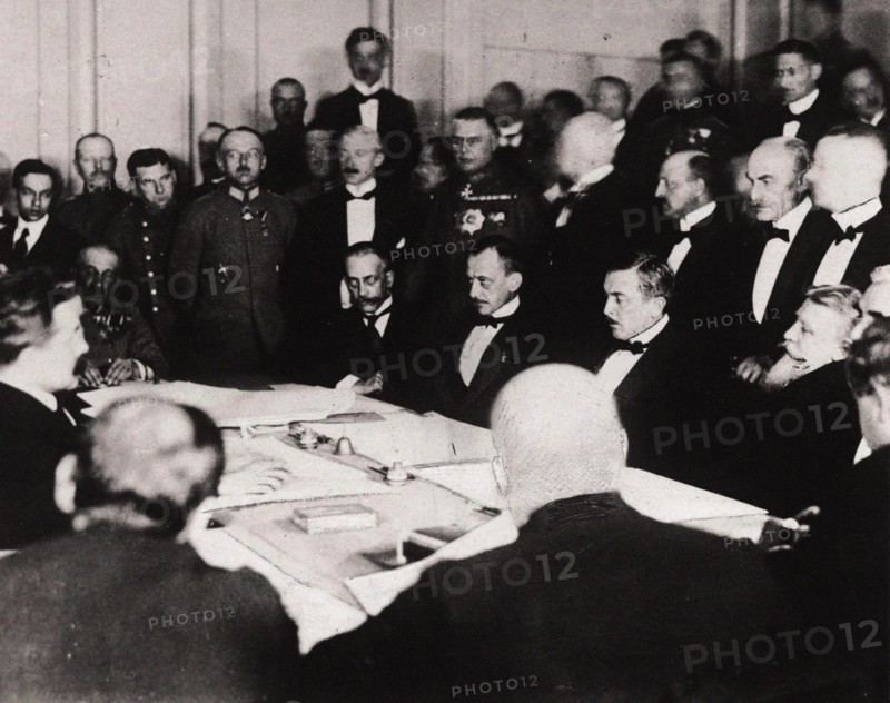The signing of the Treaty of Brest-Litovsk in the fortress of Brest-Litovsk, March 3, 1918, 1918.
