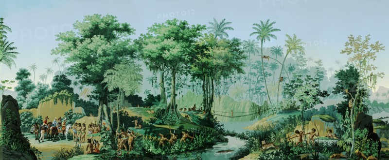The Views of Brazil. Panoramic wallpaper (detail), c. 1830.