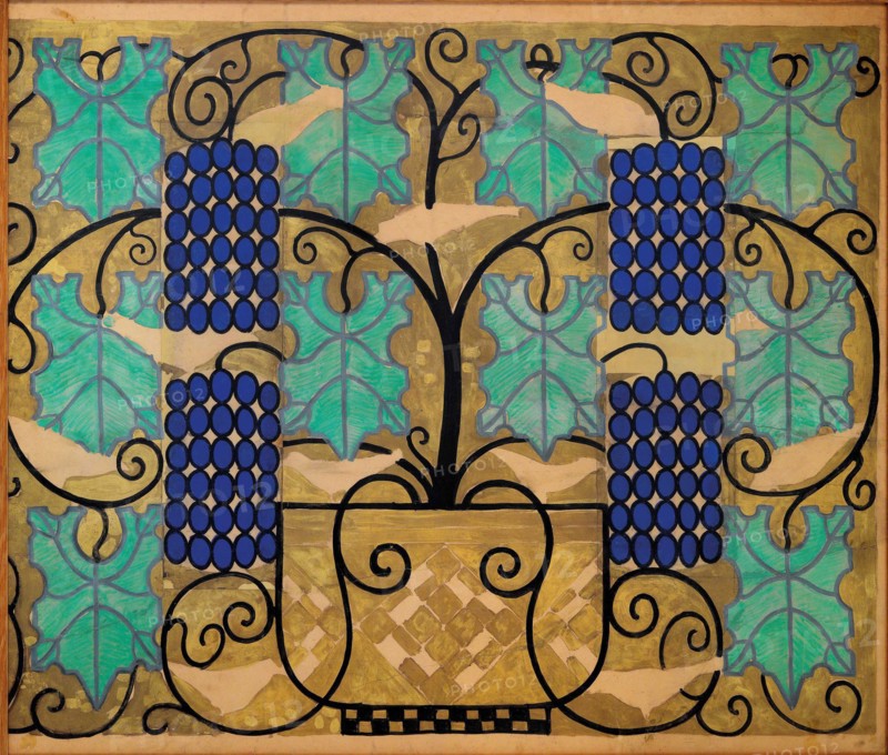 Vine tendrils. Design for the altar frieze of the church at the Steinhof in Vienna, 1905-1906.