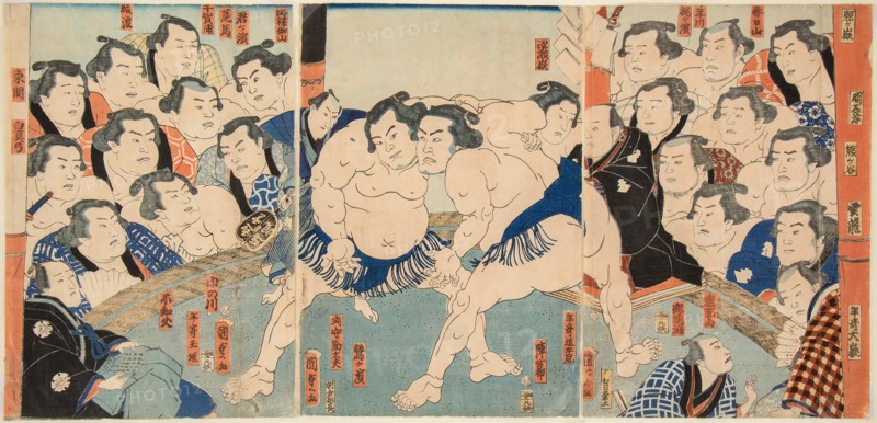 Wrestling match Wahigayama vs Jimmaru, 1861.