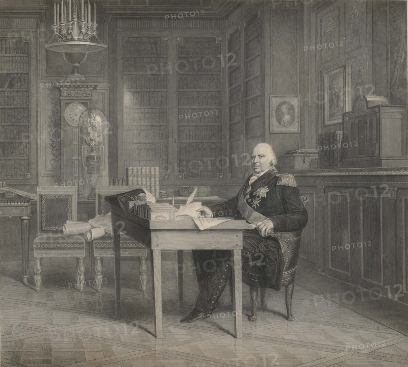 Louis XVIII (1755-1824) in his Study at the Tuileries.