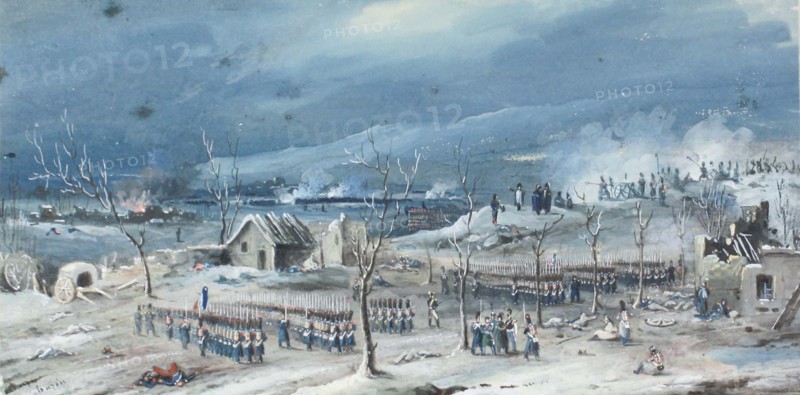 Emperor Napoleon I during a battle in Russia, First half of the 19th cent..