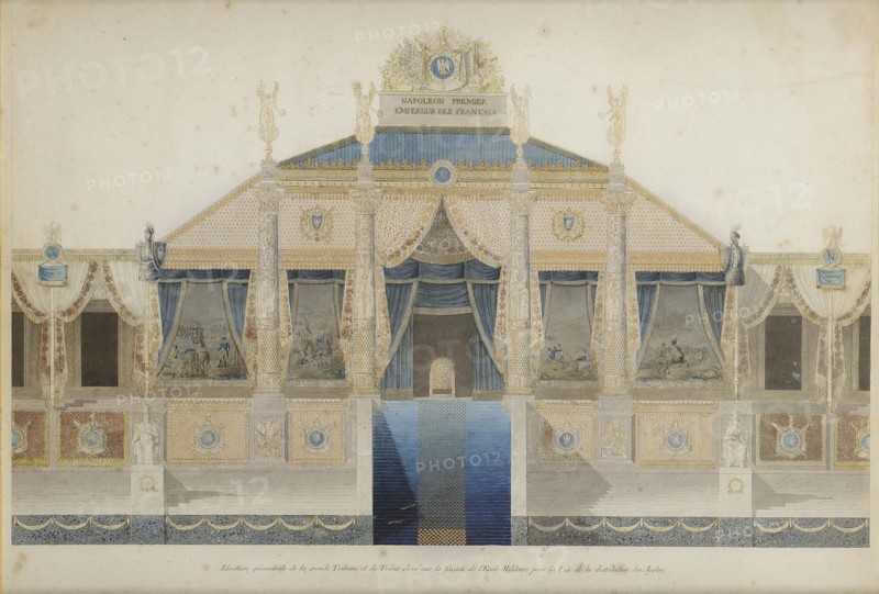 Project of the Great Tribune and the Throne for the Feast of the Distribution of Eagles , 1807.
