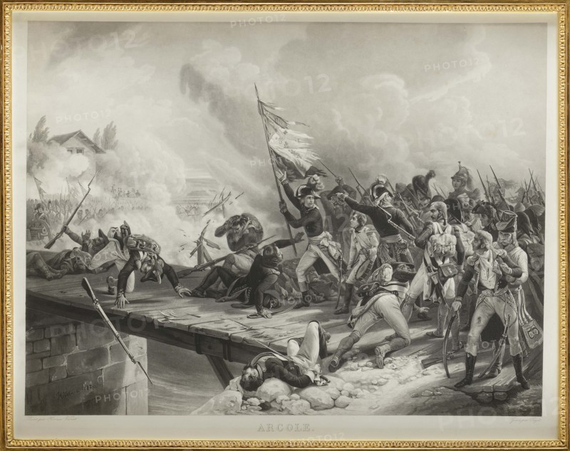 Napoleon Bonaparte at the Pont d'Arcole.
