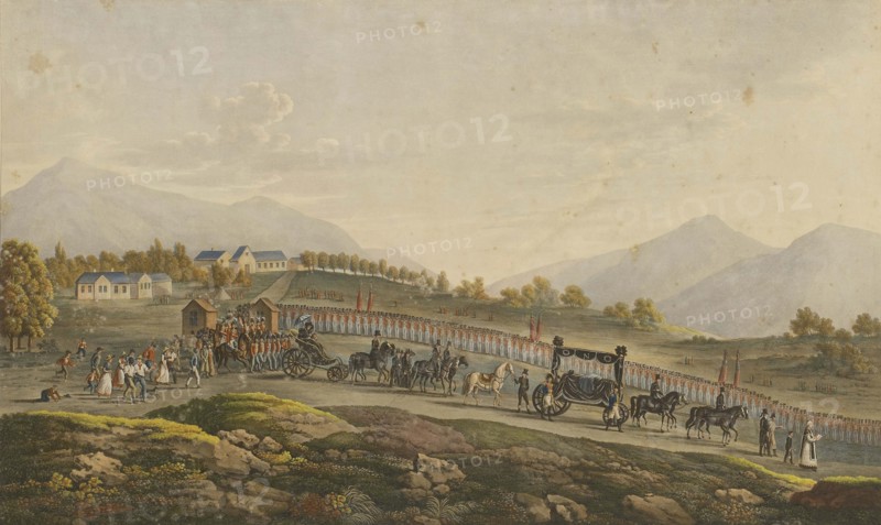 Napoleon's Funeral procession. Saint Helena, 8th May 1821, 1821.