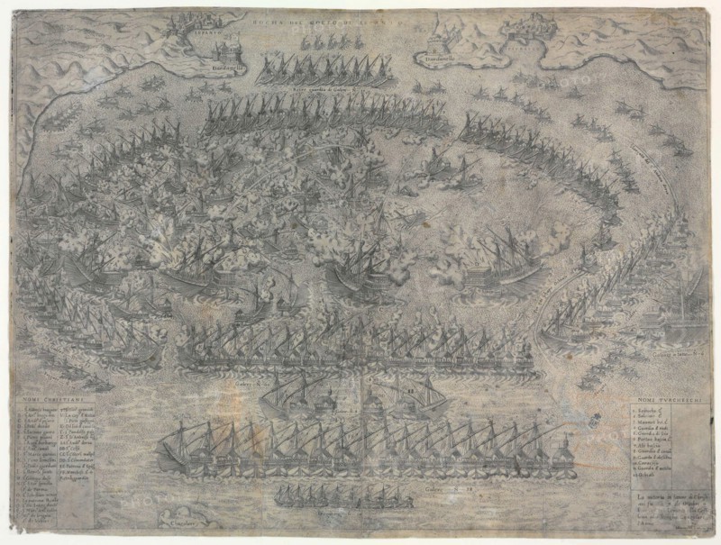 The Battle of Lepanto on 7 October 1571, 1572.