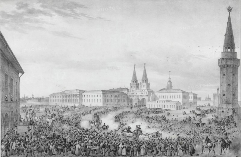 Departure from Moscow of Emperor Nicholas I, 1820s.