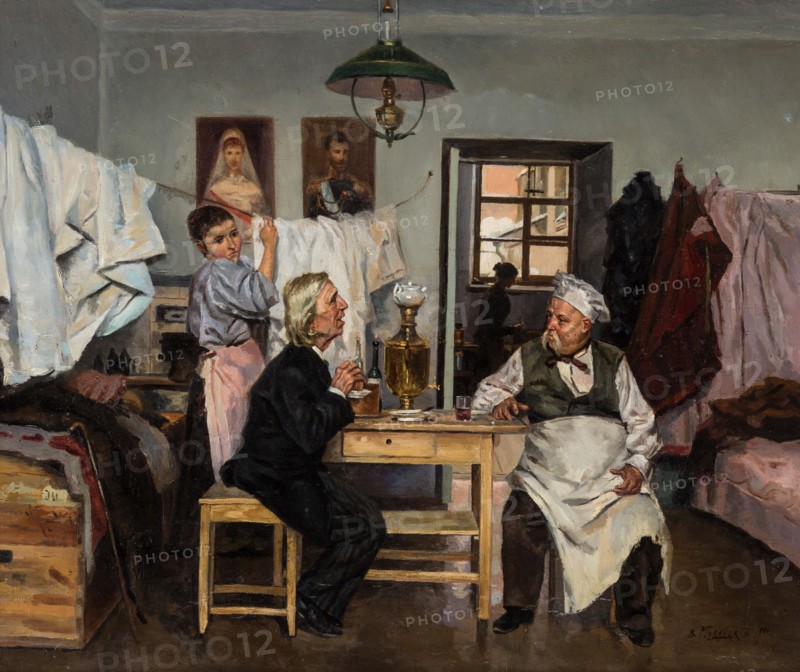 At the samovar, 1900.