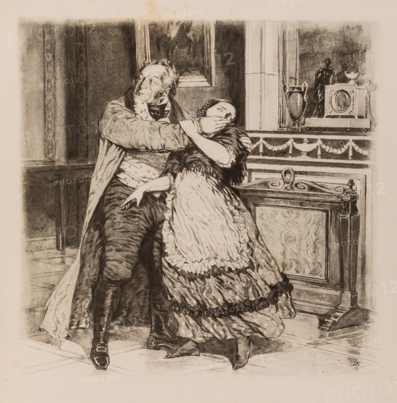 Illustration to the comedy Woe from Wit by Alexander Griboyedov, 1913.