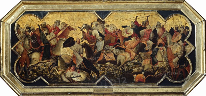 Cassone (marriage chest) with an oriental cavalry battle, ca 1400-1405.