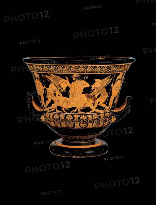 The Euphronios Krater (Sarpedon krater). Sarpedon's body carried by Hypnos and Thanatos, c. 510-c. 5