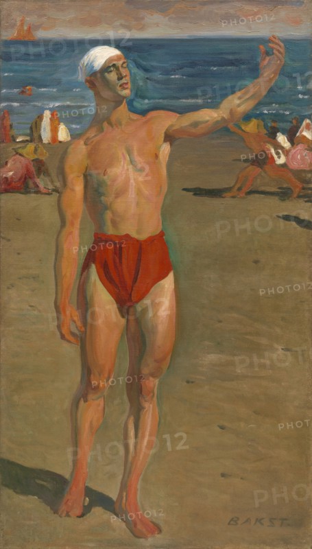 Vaslav Nijinsky on the Lido, 1909.