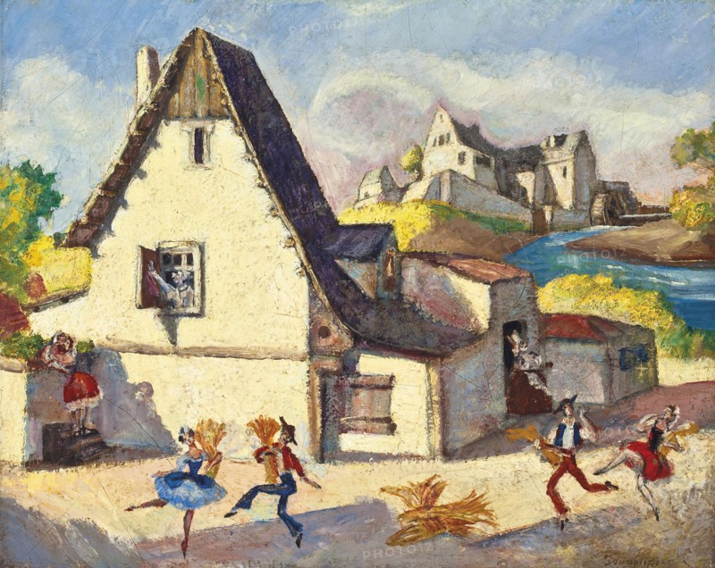 Set design for the ballet La Fille mal gardée (The Wayward Daughter) by J. Dauberval.
