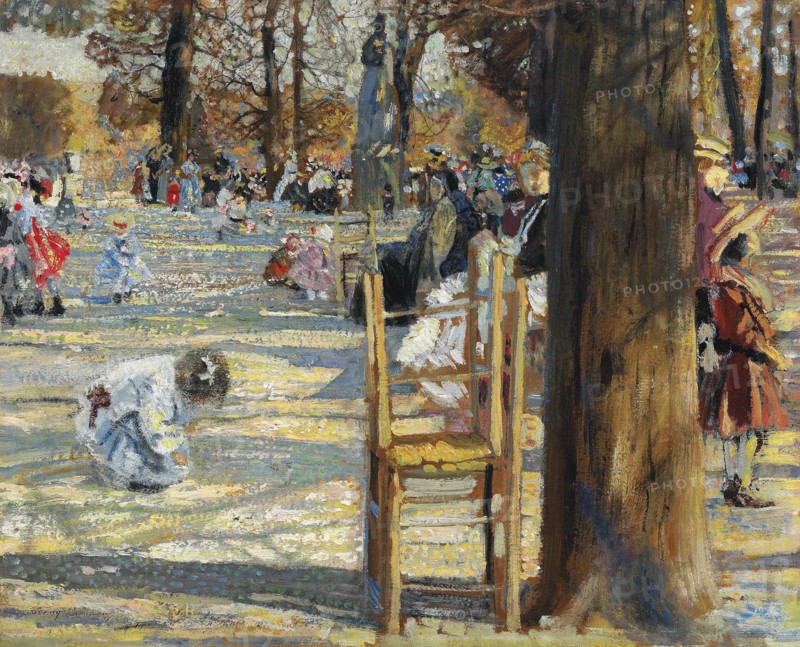 Luxembourg Gardens in spring, 1910.