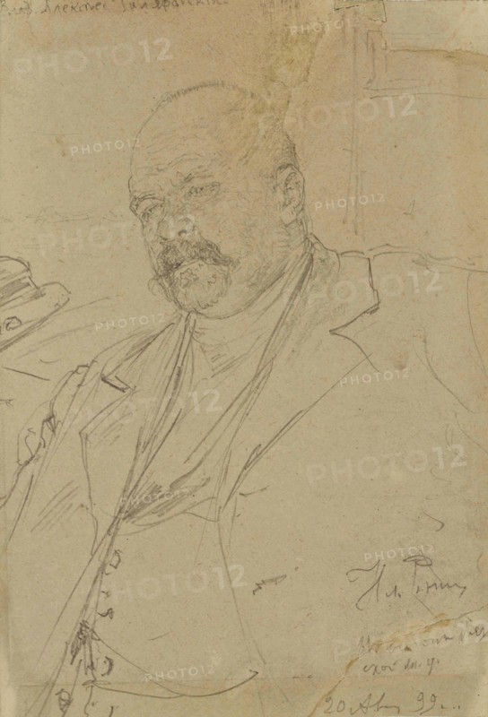 Portrait of the author Vladimir Alekseyevich Gilyarovsky (1853-1935), 1899.