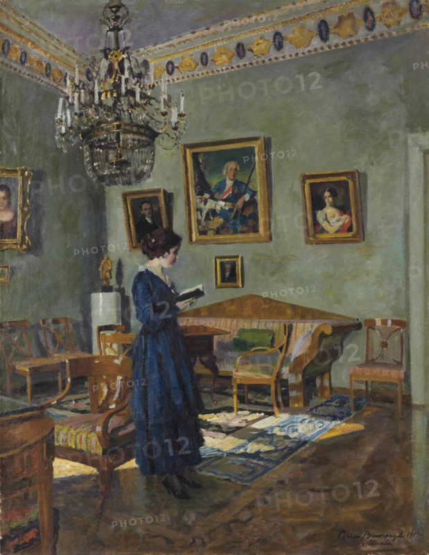 Young woman reading , 1919.