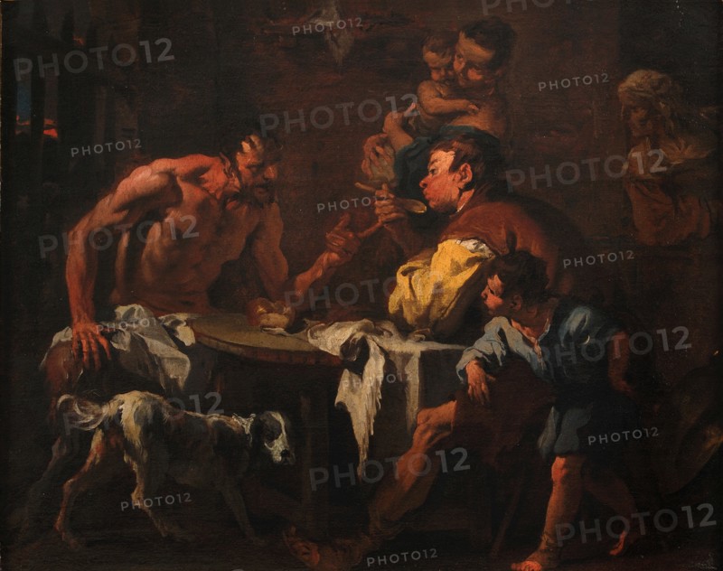 Satyr and peasant family.