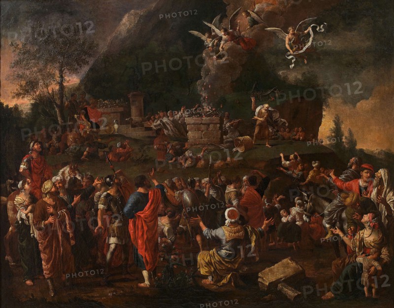 Elijah's sacrifice on Mount Carmel.