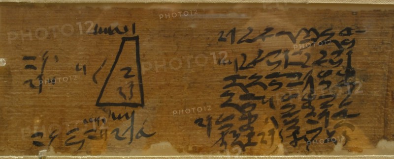 The Moscow Mathematical Papyrus (Golenishchev Mathematical Papyrus) Detail: 14th problem, ca 1840BC.