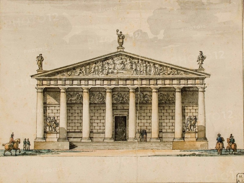 Project of the riding hall for the Imperial Horse Guards in Saint Petersburg, c1744 and 1817.