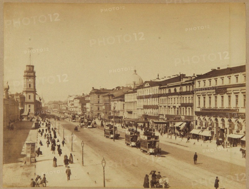 View of the Nevsky Prospekt in Saint Petersburg, c. 1890.