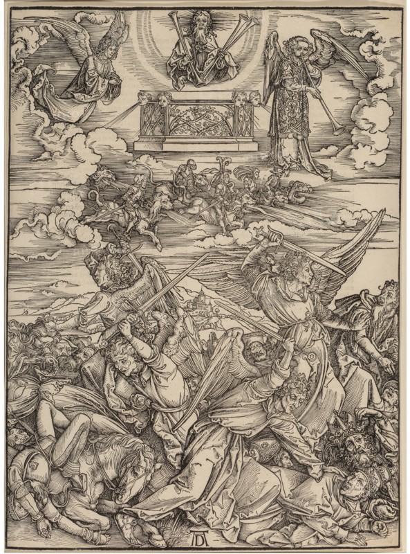 The Four Avenging Angels of Euphrates. From Apocalypsis cum Figuris, c. 1497.