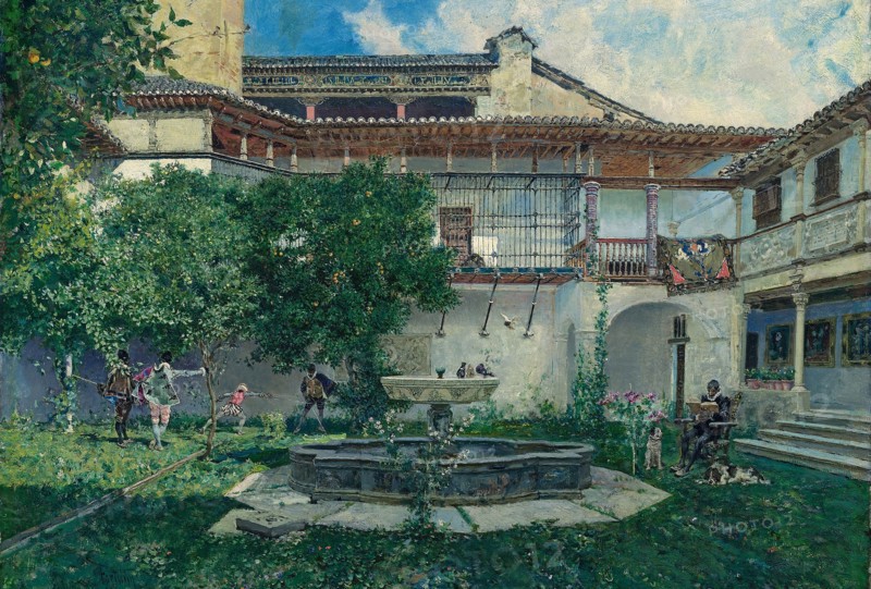 Spanish Courtyard, 1871.