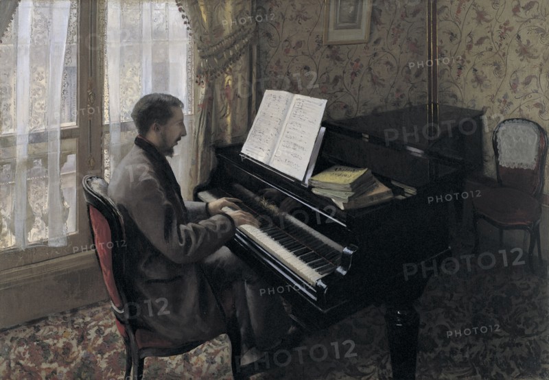 Young Man Playing the Piano (Martial Caillebotte), 1876.