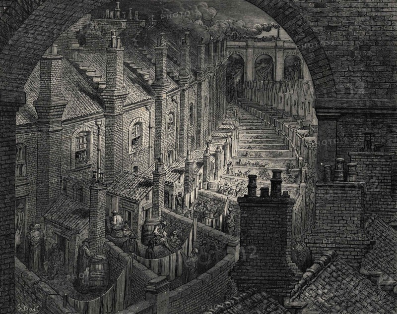 Over London - By Rail, 1872.