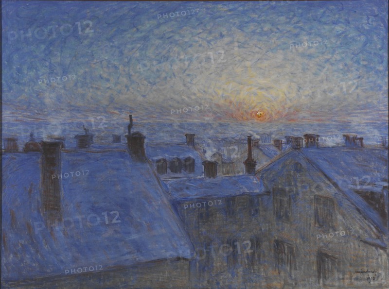 Sunrise over the Rooftops. Motif from Stockholm , 1903.