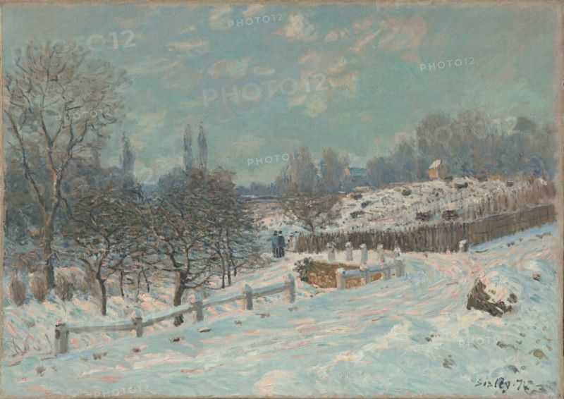 Route de Louveciennes, effet de neige , 1874.