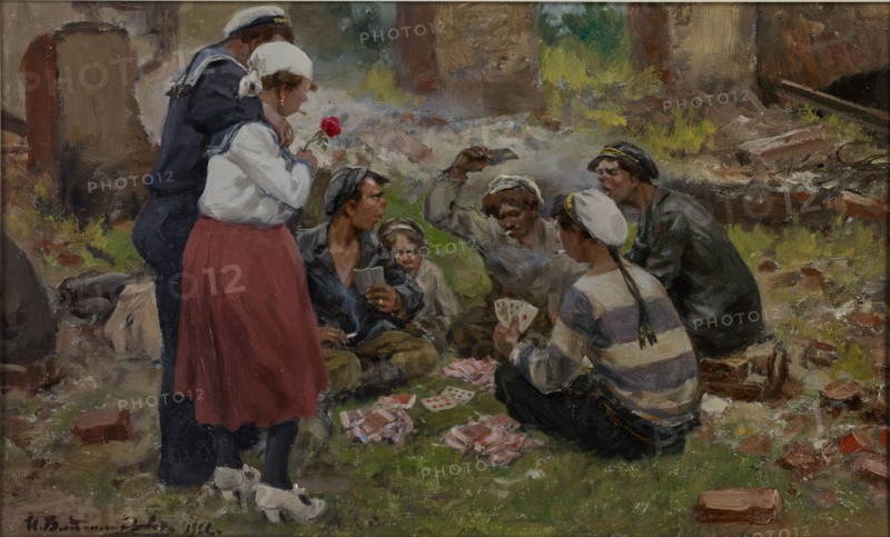 Sailors playing cards , 1921.