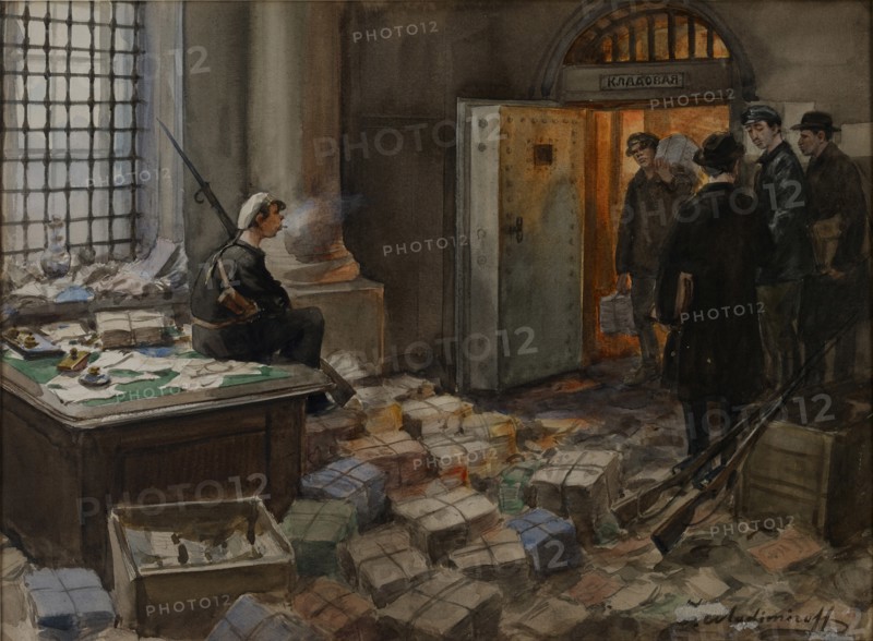 Bonds Confiscation in the Wawelberg Bank in Petrograd, 1919.