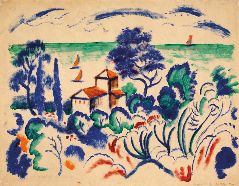 Landscape with sailboats, 1913-1914.