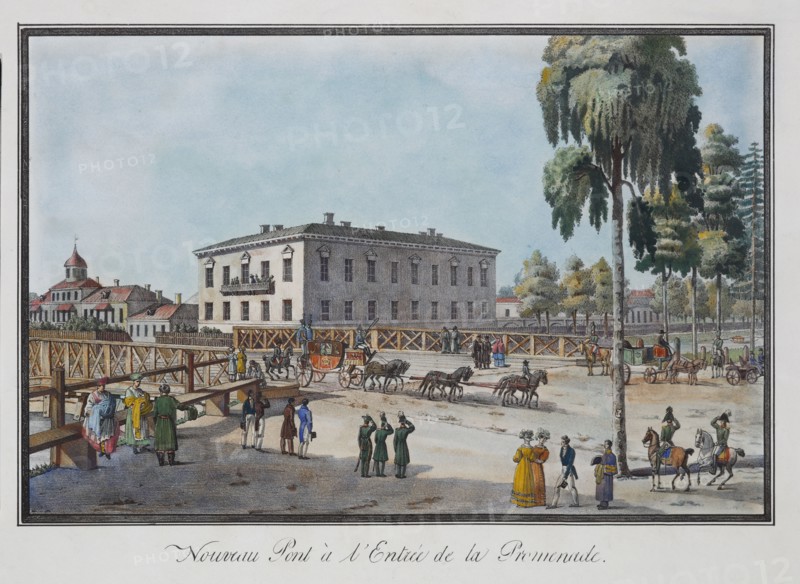 The new bridge at the entrance to Catherinehof, 1824.