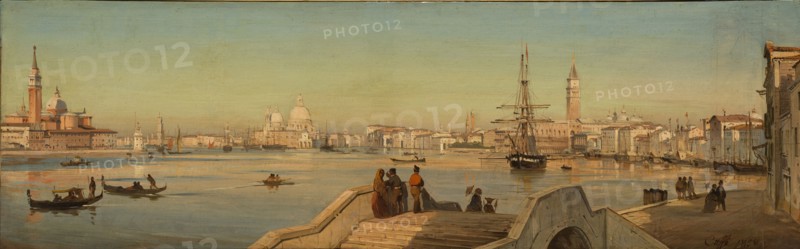 Venice, Panorama from the bridge, 1858.