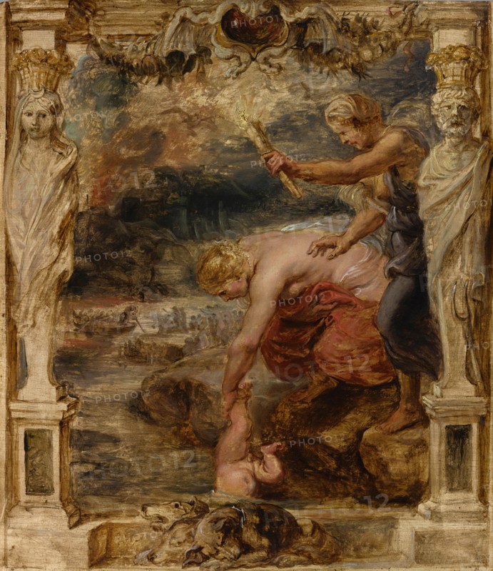 Thetis Dipping the Infant Achilles into the River Styx, c.1635. Creator: Rubens, Pieter Paul (1577-1640).