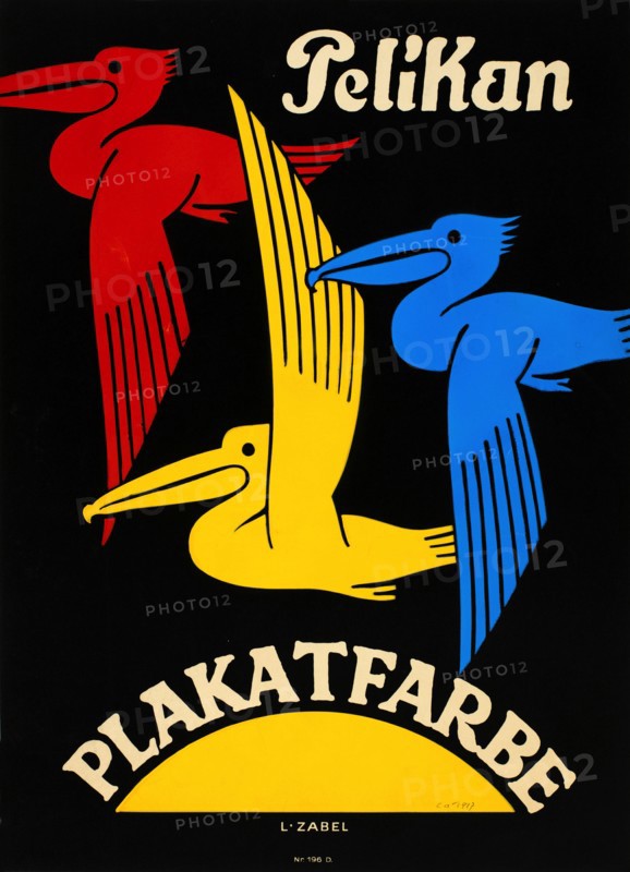 Pelican poster color, 1920-1925. Creator: Zabel, Lucian (1893-1936).