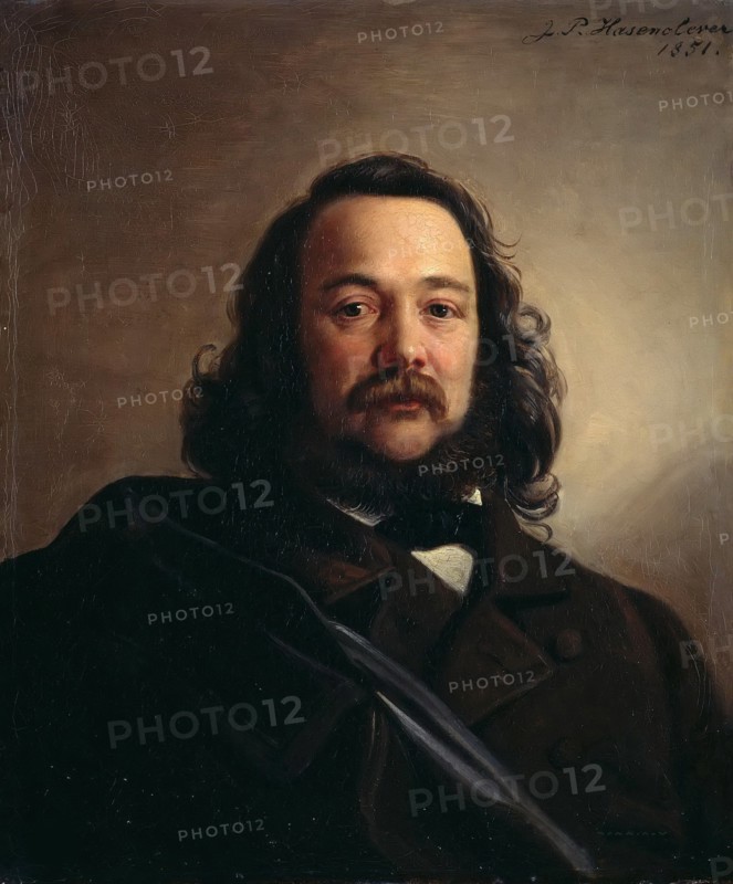 Portrait of Ferdinand Freiligrath  (1810-1876), 1851. Creator: Hasenclever, Johann Peter (1810-1853).