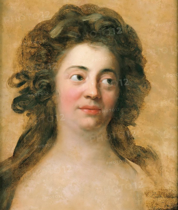 Portrait of Dorothea Friederike Schlegel (1764-1839), née Brendel Mendelssohn, c.1790. Creator: Graff, Anton (1736-1813).