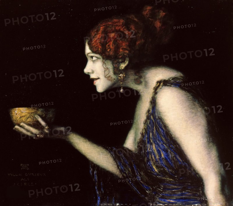 Tilla Durieux (1880-1971) as Circe, c.1913. Creator: Stuck, Franz, Ritter von (1863-1928).