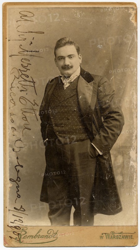 Portrait of the opera singer Enrico Caruso (1873-1921), 1900s. Creator: Photo studio Rembrandt, Warsaw.