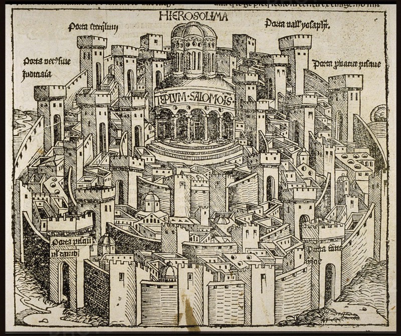 Jerusalem (from the Schedel's Chronicle of the World), ca 1493. Creator: Wolgemut, Michael (1434-1519).